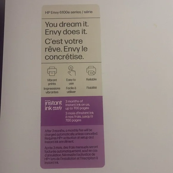 HP DeskJet Printer - White and Cream - Picture 4 of 4